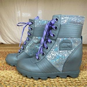 Sorrel Girls Gray Lexie Wedge Size 1